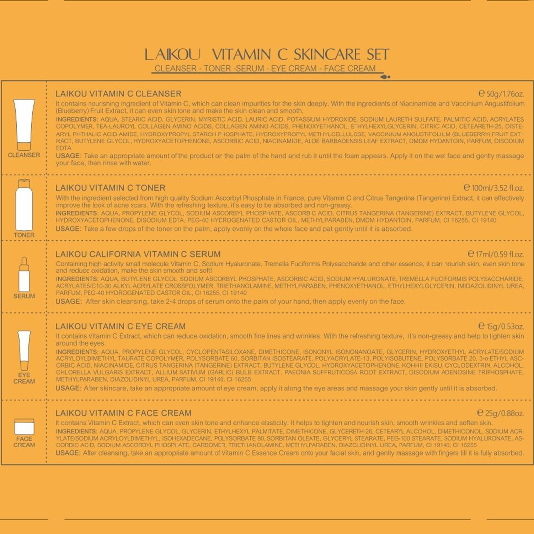 LAIKOU Vitamin C Skin Care Set (5 Pcs)