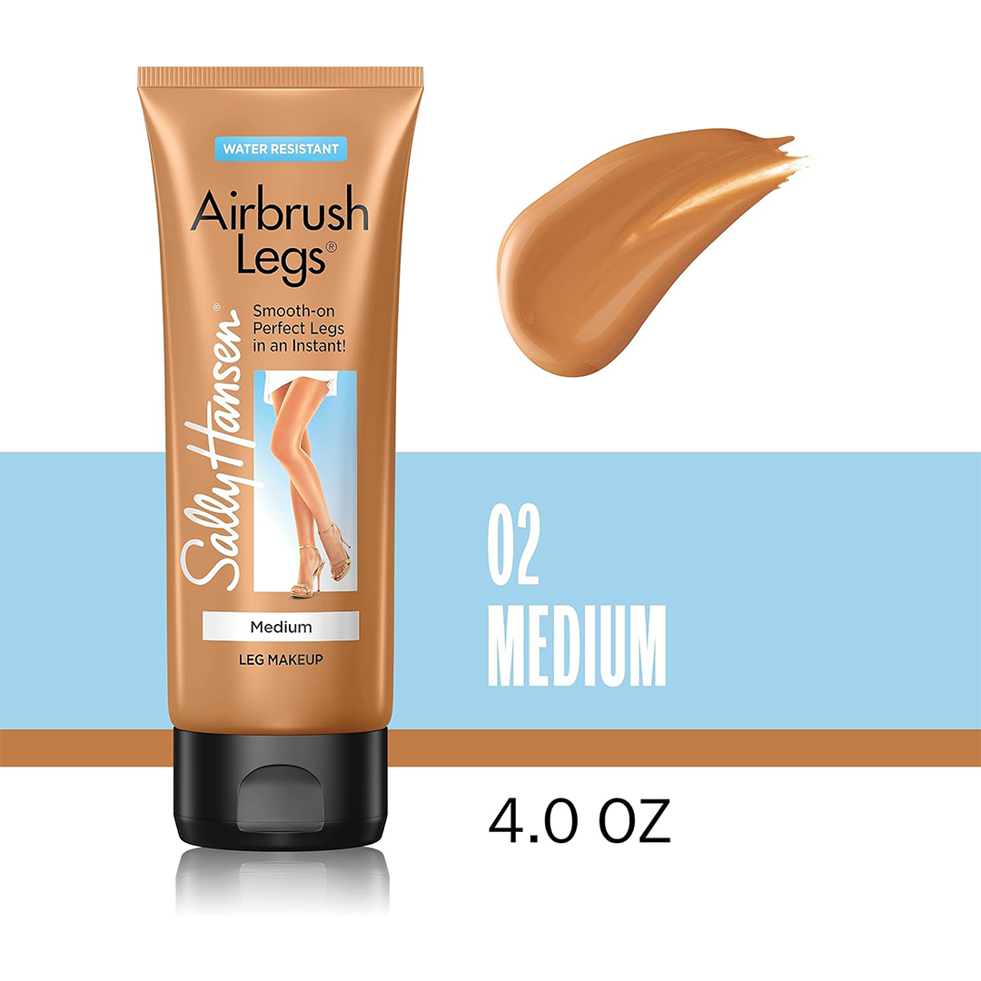 Sally Hansen Airbrush Legs Lotion Medium Shade, Water-Resistant Leg Makeup | 4 oz
