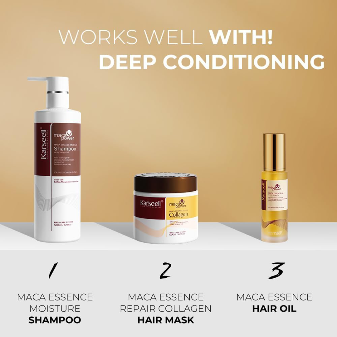 Karseell Collagen Hair Care Set Shampoo, Mask & Argan Oil for Damaged Hair