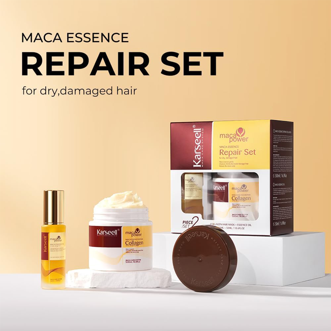Karseell Collagen Hair Treatment Set Deep Repair Hair Mask & Argan Oil for Damaged Hair