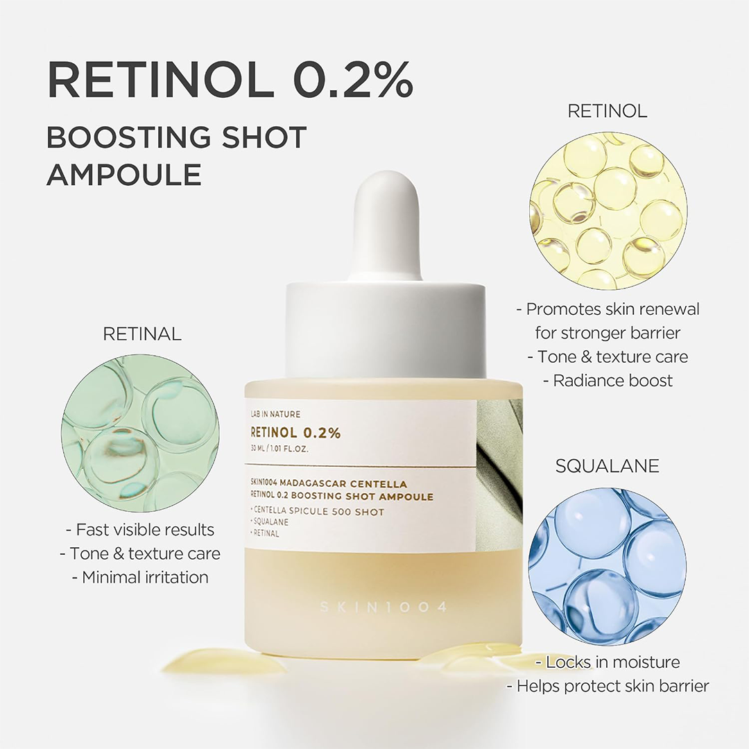 SKIN1004 Madagascar Centella Retinol 0.2 Boosting Shot Ampoule (30ml)