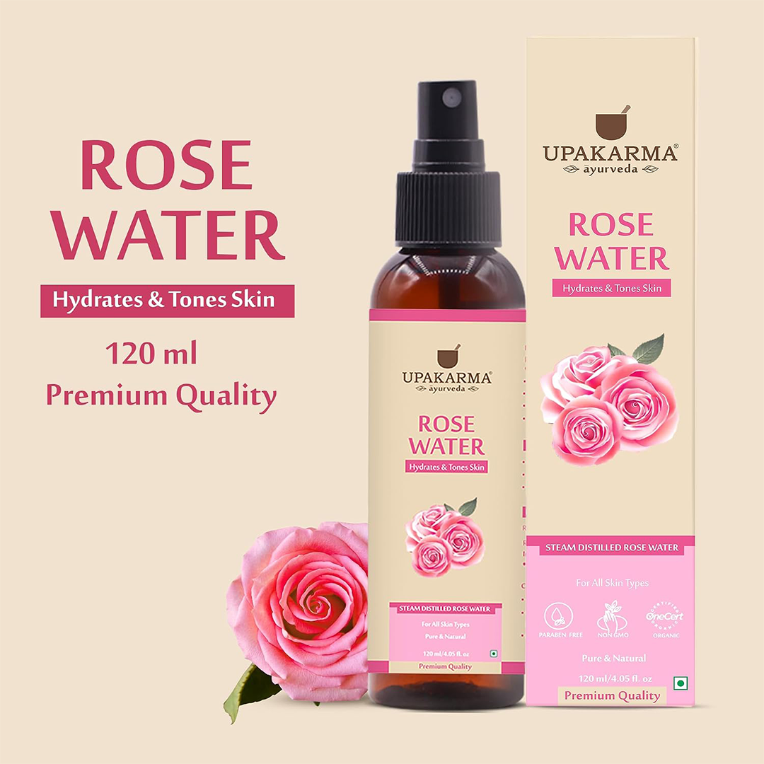 Upakarma Ayurveda Premium Rose Water (120ml) The "Pure Gulab Jal" Skin Refresher