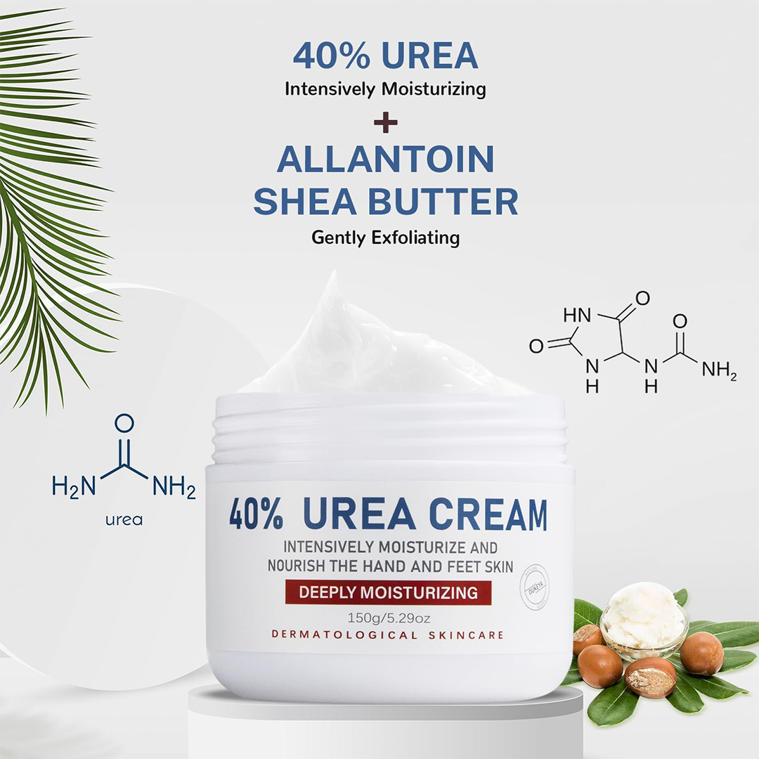 OUKEYA Urea 40% Foot & Hand Cream Maximum Strength Moisturizing Cream for Dry Cracked Skin Repair & Softening Care 150g