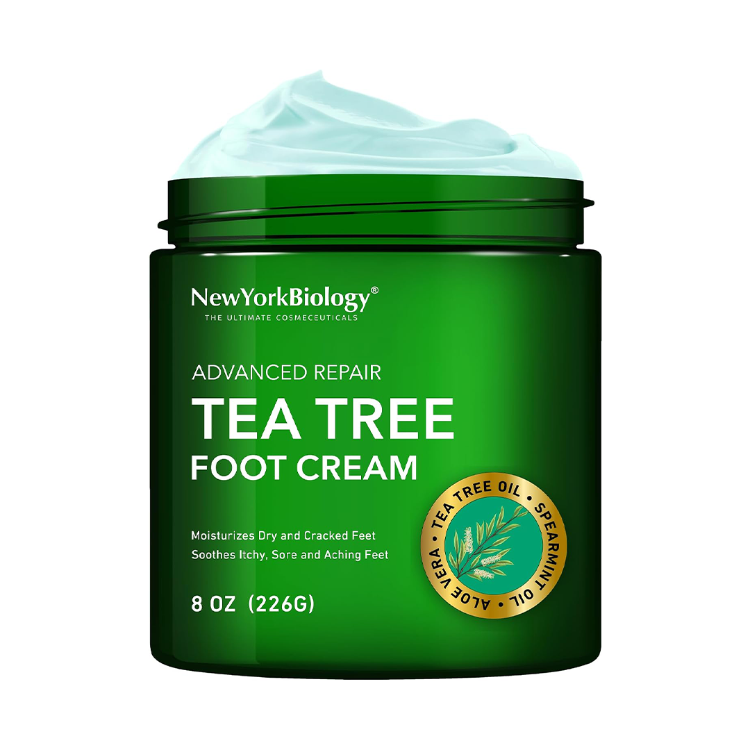 New York Biology Tea Tree Oil Foot Cream for Dry Cracked Feet 8oz