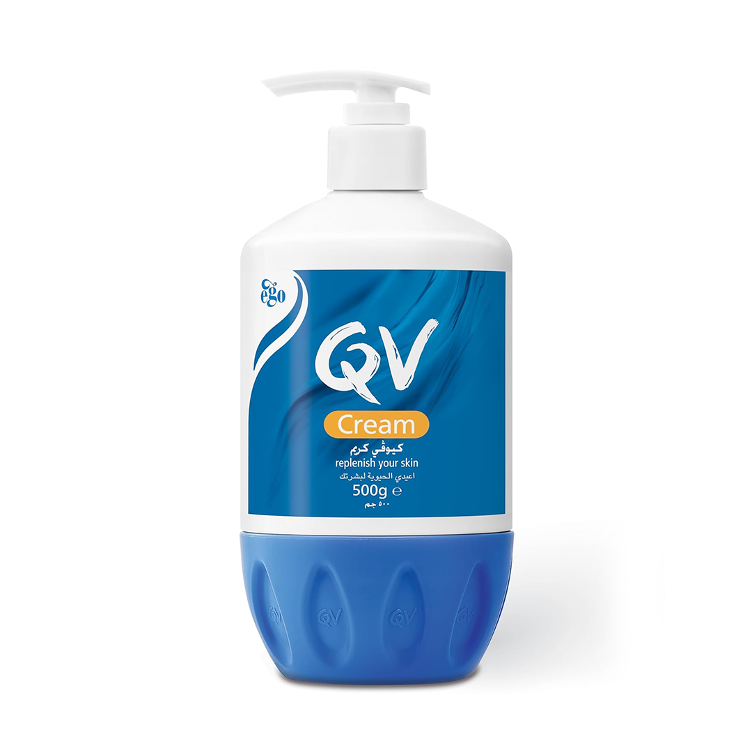 QV Cream with Glycerin - 500g Pump, 24 Hour Moisturisation, Ideal for Dry Skin Conditions, such as Eczema, Psoriasis and Dermatitis