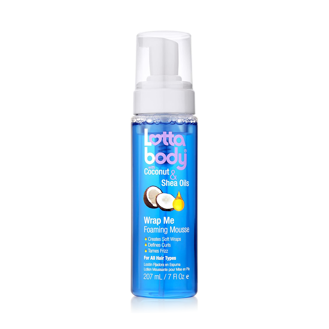 Lottabody Coconut Oil & Shea Curl Mousse Anti-Frizz Foam for Defined Curls, 7 oz