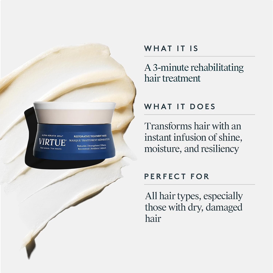 Virtue Restorative Hair Mask Keratin & Baobab Oil Treatment for Damaged Hair