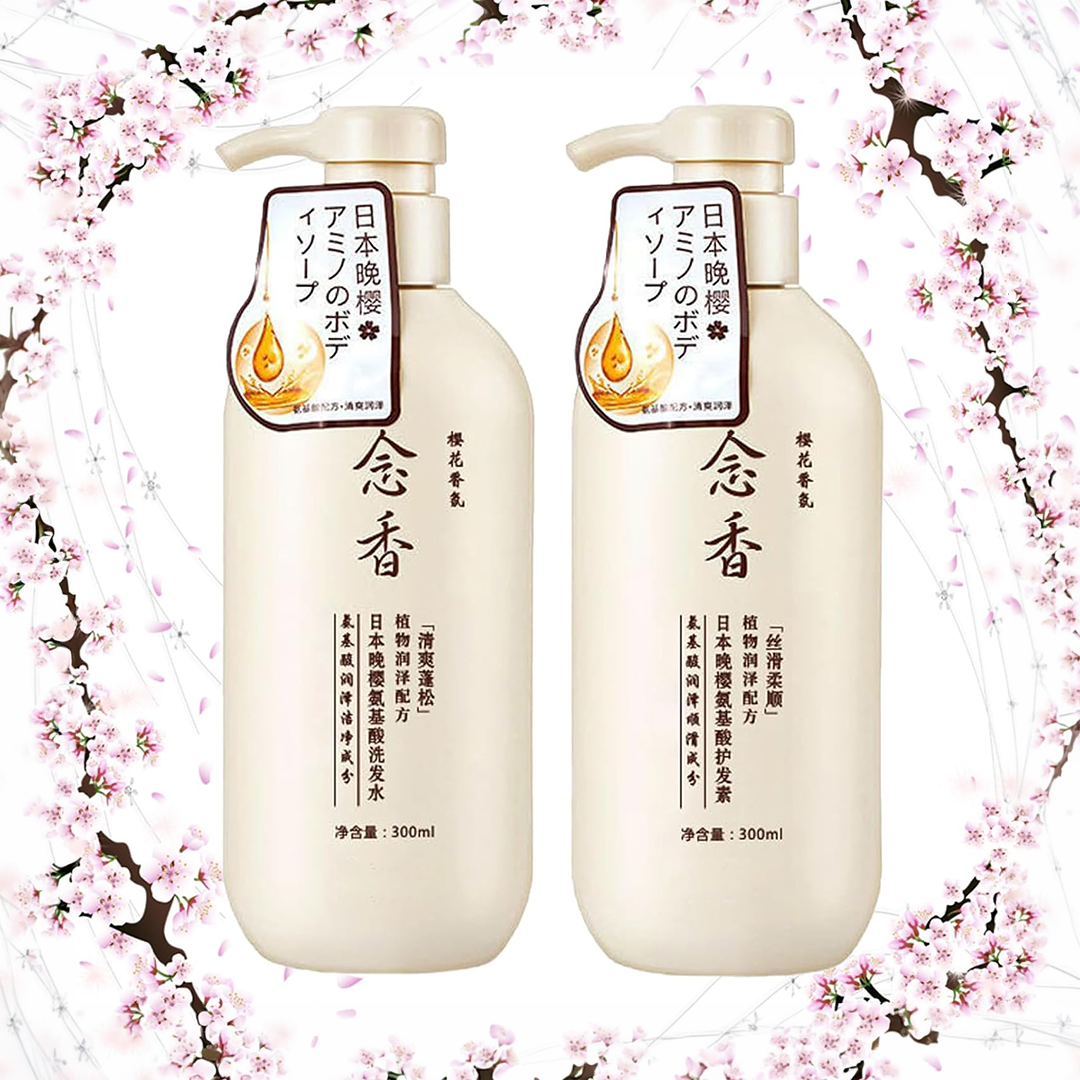 Sakura Japanese Shampoo for Hair Loss with Conditioner Hair Growth Thickening Formula for Smooth Healthy Hair