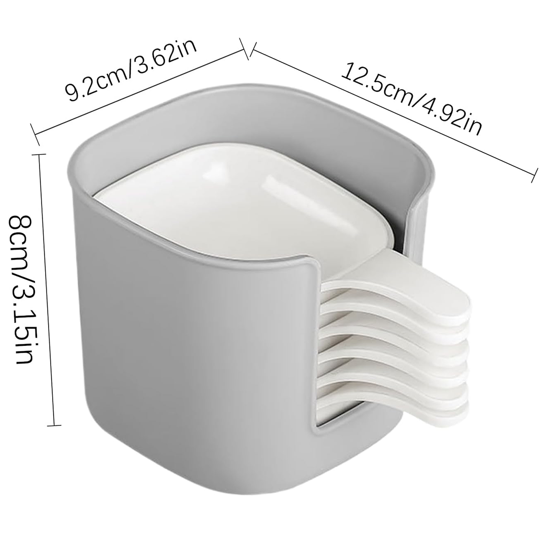 PINKE 6 PCS Dipping Sauce Plate Set with Storage Box Plastic Condiment Bowls for Sauces Snacks Fruits and Appetizers