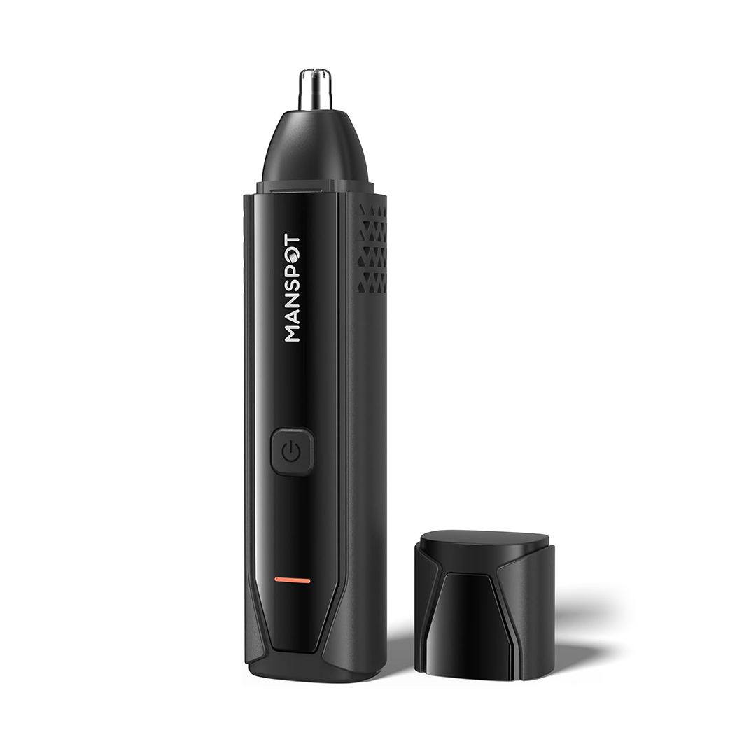 MANSPOT Electric Nose and Ear Hair Trimmer with Vacuum System 10000 RPM USB C Rechargeable
