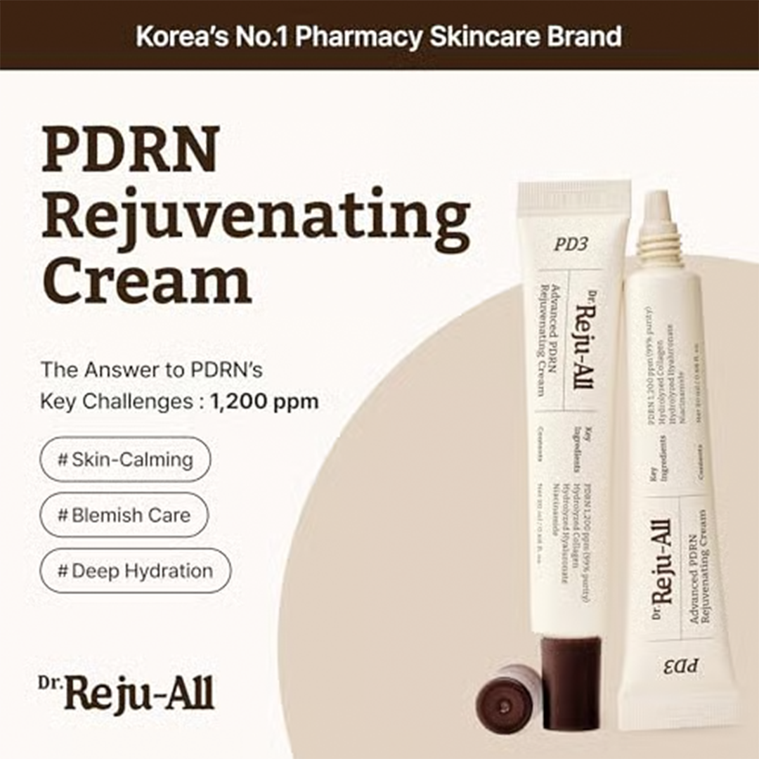 Dr.Reju-All PDRN Rejuvenating Cream 99% Salmon DNA Gel Moisturizer 1200ppm Anti Aging Glass Skin Face Cream 20ml Korean Skincare