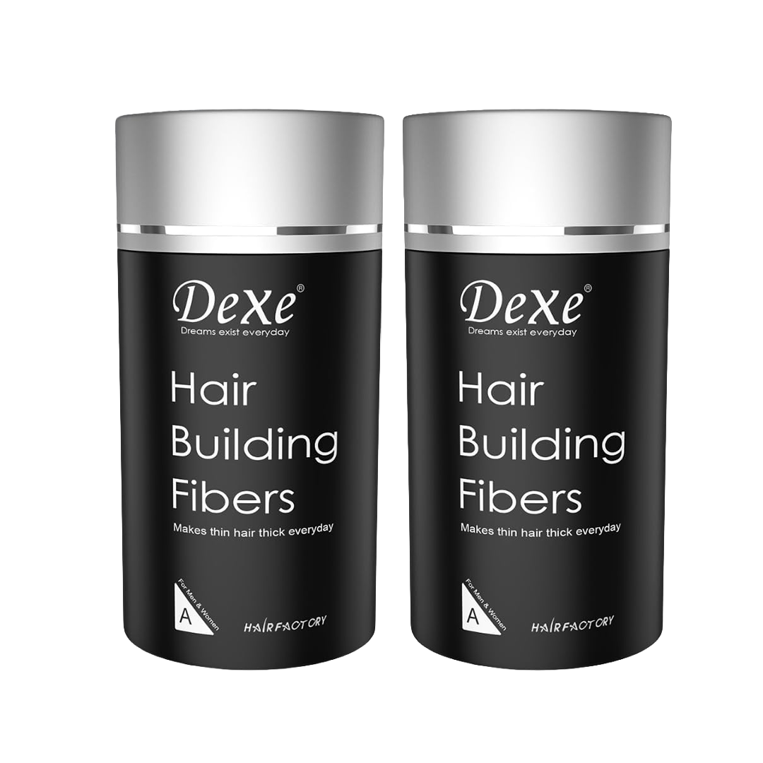 NIKITA.VIVI Hair Building Fibers Black 2 x 22g Volumizing Hair Thickening Powder for Thinning Hair and Beard for Men and Women