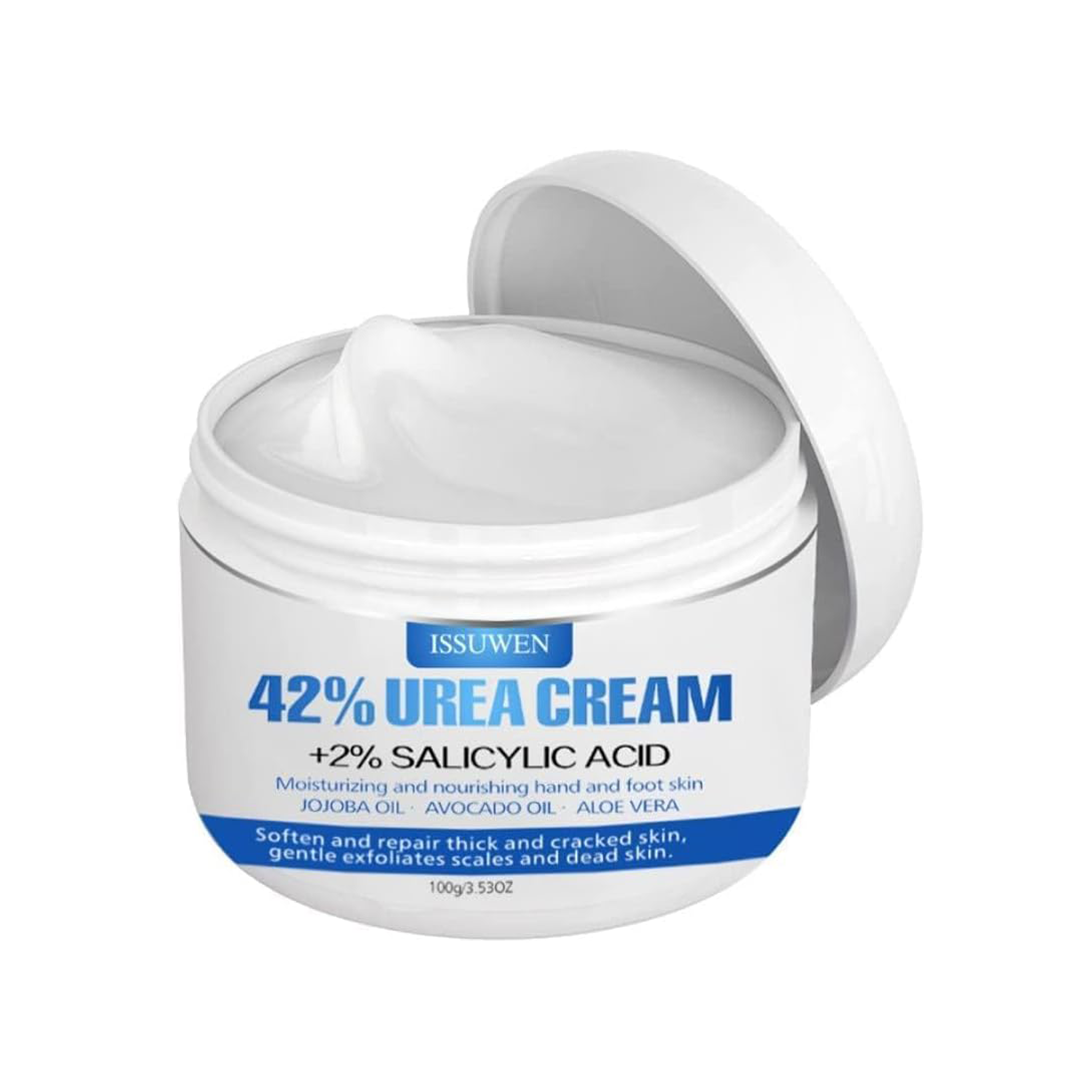 KANZA 42% Urea Cream with 2% Salicylic Acid for Cracked Heels Callus Removal Foot Hand Knee Elbow Repair Cream 100g