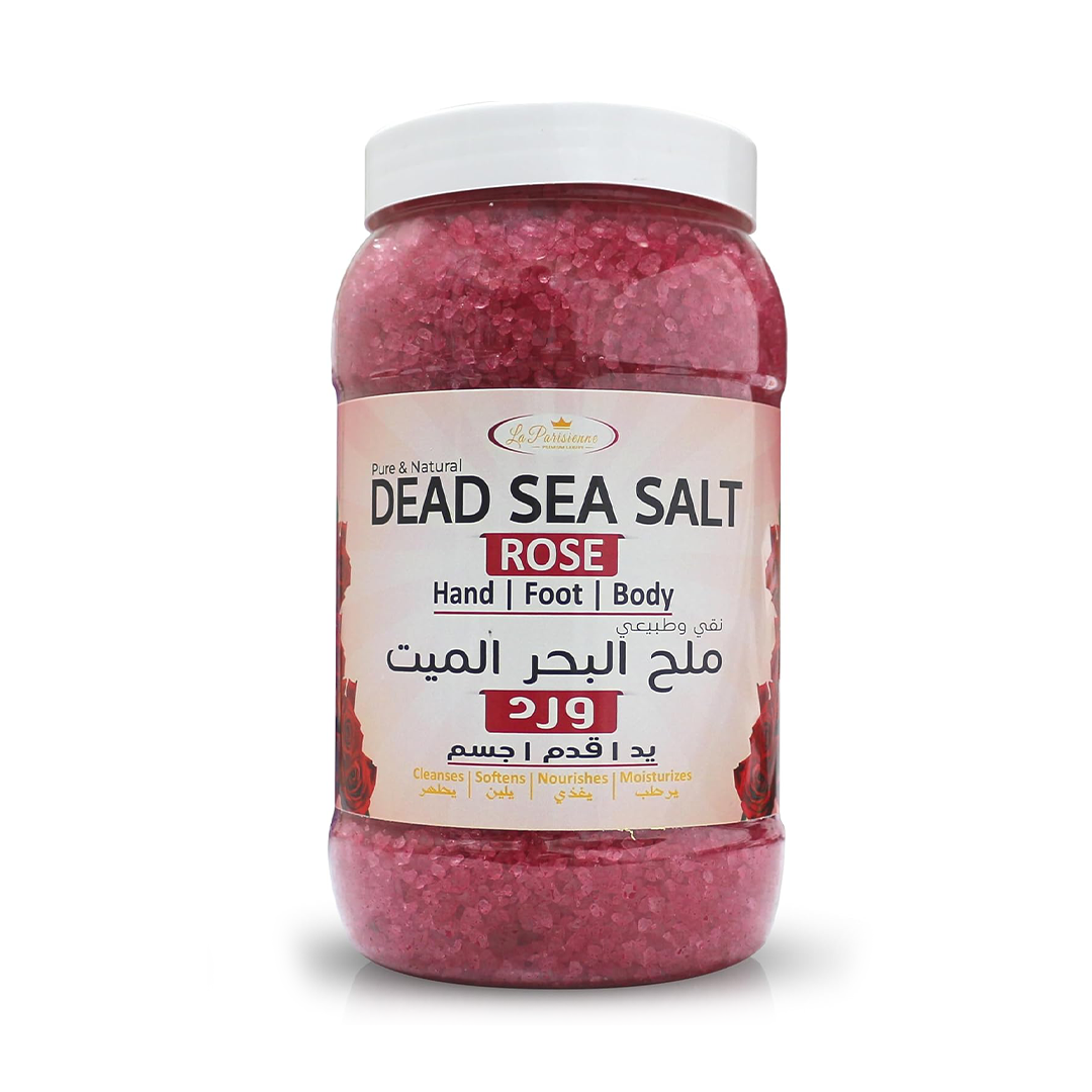ECOLYTE+ Dead Sea Salt La Parisienne Rose 2kg Natural Bath Salt for Relaxation Stress Relief Skin Softening and Exfoliation