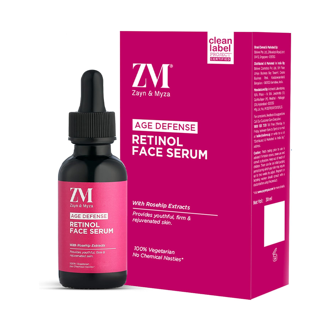 ZM Zayn & Myza Retinol Face Serum 2.5% High Strength Retinol with Rosehip Extract Anti Aging Serum 30ml Wrinkle Care