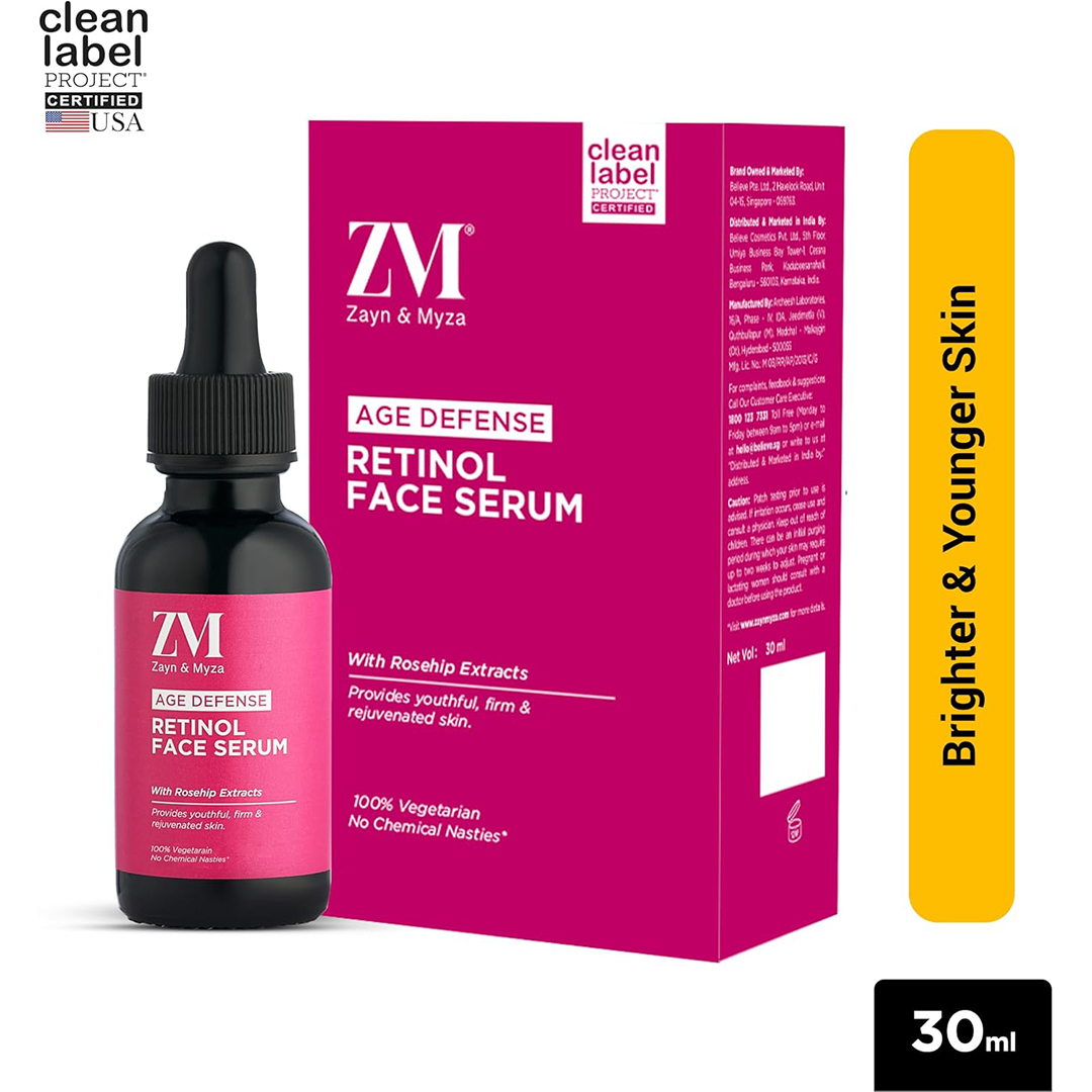 ZM Zayn & Myza Retinol Face Serum 2.5% High Strength Retinol with Rosehip Extract Anti Aging Serum 30ml Wrinkle Care