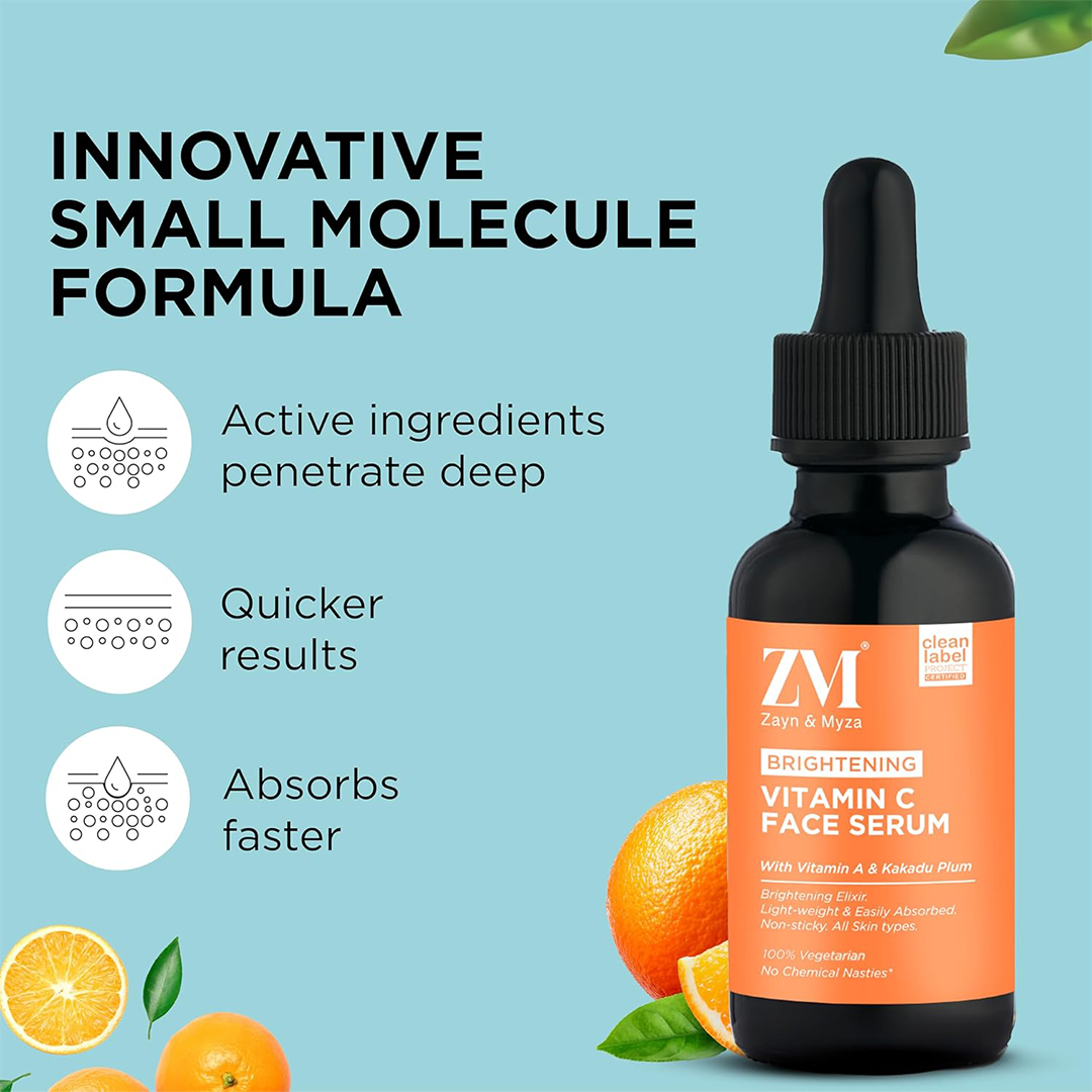 ZM Zayn & Myza Brite Me Up Vitamin C Face Serum Kakadu Plum Stable Vitamin C Brightening Serum for Blemishes and Pigmentation