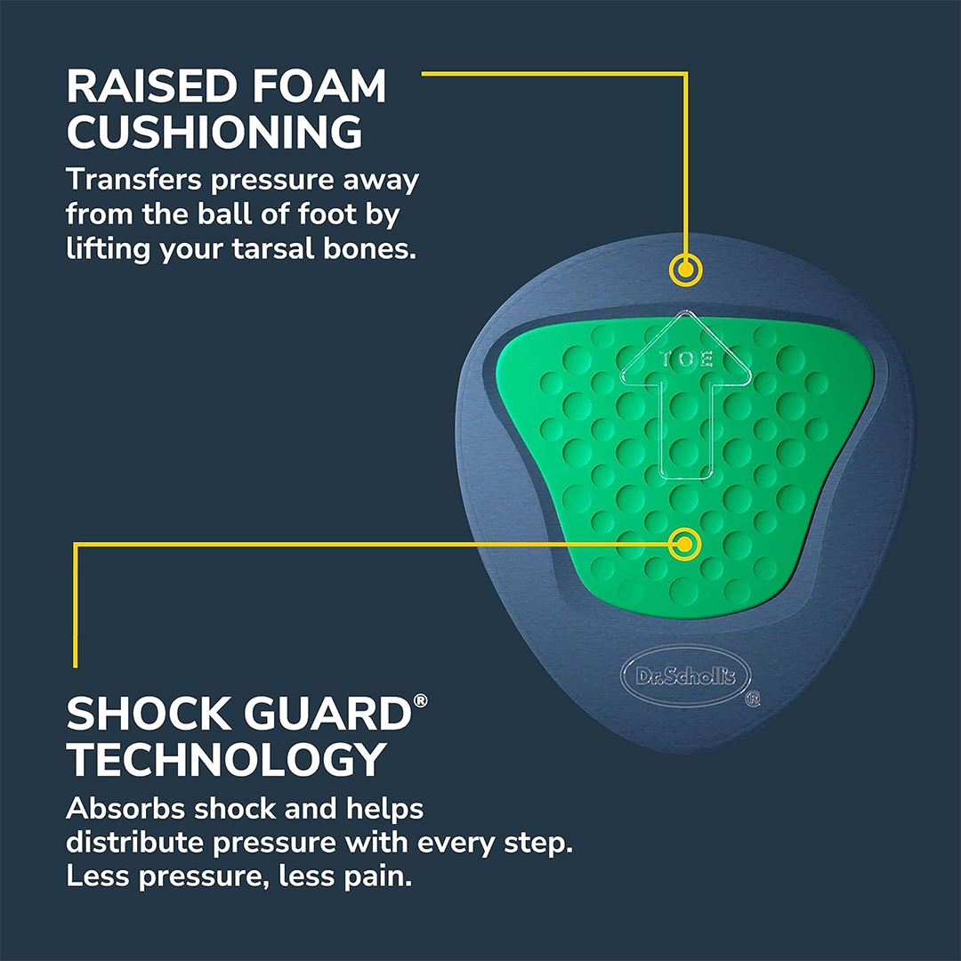 Dr. Scholls Ball of Foot Pain Relief Orthotics One Size Metatarsal Support Insoles for Immediate and All-Day Pressure Relief
