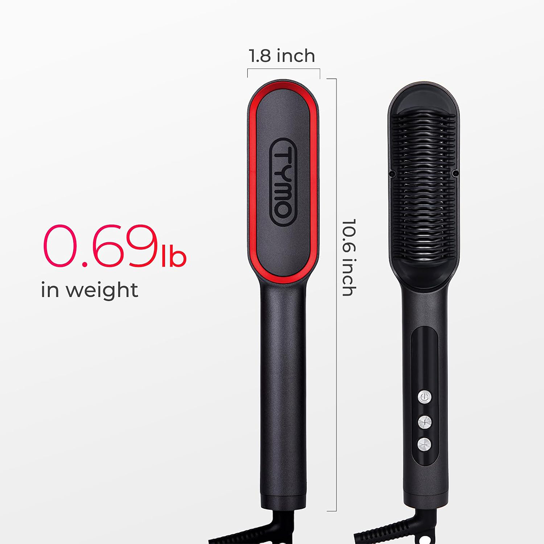 TYMO Ring Plus Ionic Hair Straightener Brush with 9 Heat Settings