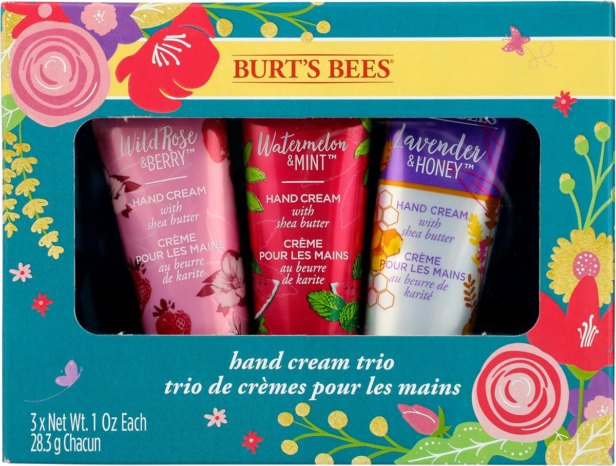 Burt’s Bees Hand Cream Trio Gift Set | 3 x 1 oz Hand Creams