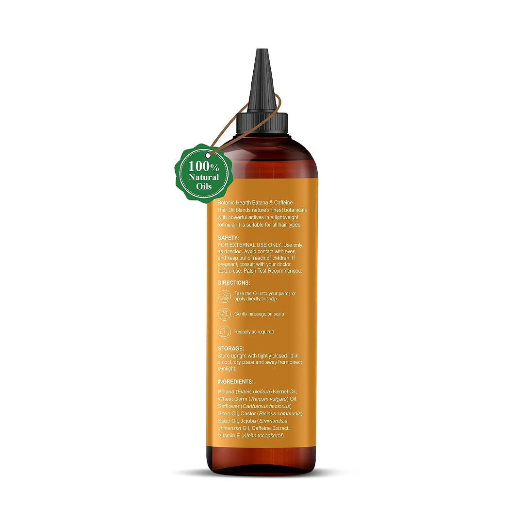 Botanic Hearth Batana & Caffeine Hair Oil with Castor Oil 5-in-1 Natural Hair & Scalp Oil for Growth, Strength & Shine, 198ml