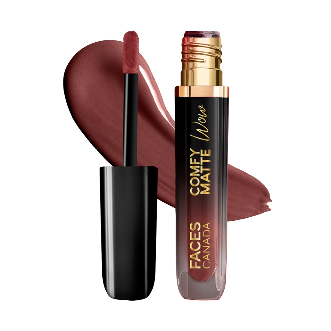 FACES CANADA Comfy Matte Wow Liquid Lipstick Cocoa Crush 07 Long Lasting Transferproof Matte Lip Color, 3.8ml
