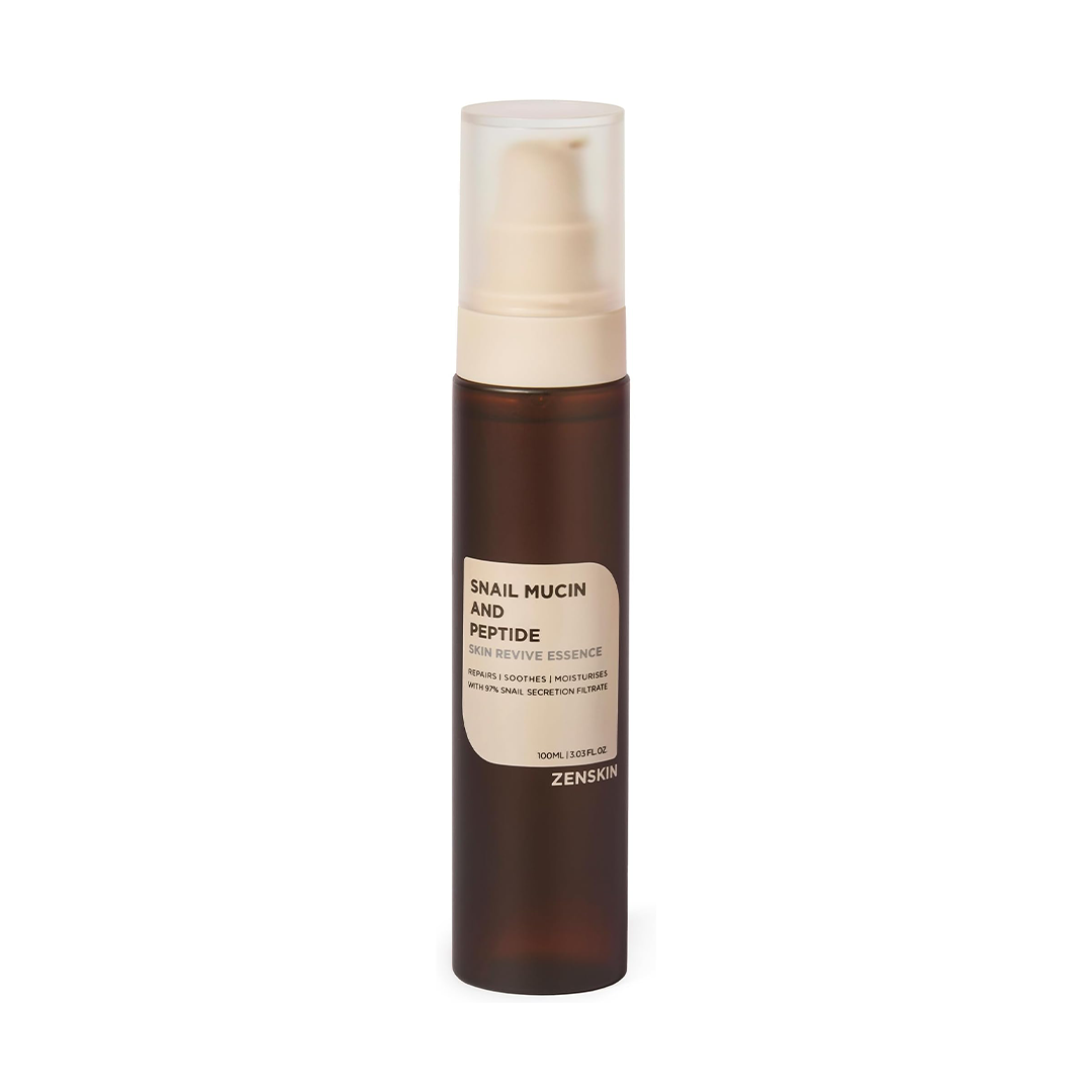 ZENSKIN Snail Mucin and Peptide Skin Revive Essence 100ml - Korean Hydrating Anti-Aging Essence with 97% Snail Mucin, 5 Peptides & Hyaluronic Acid
