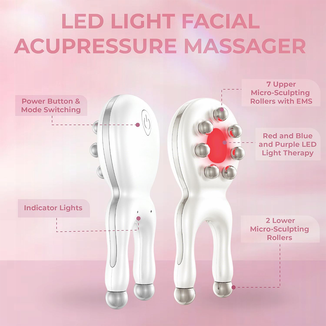 Angju Sculptress Mini Facial Massage Tool with EMS LED Light and Vibration for Face Lifting Toning Sculpting and De Puffing