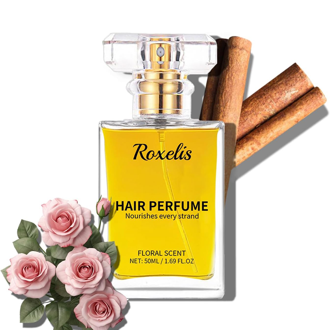 Roxelis Hair Perfume for Women Hydrating Long Lasting Hair and Body Mist with Rose Cinnamon and Sweet Floral Scent 50ml