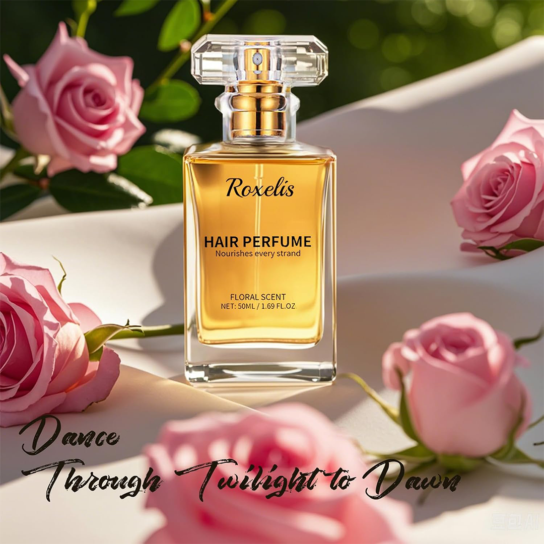 Roxelis Hair Perfume for Women Hydrating Long Lasting Hair and Body Mist with Rose Cinnamon and Sweet Floral Scent 50ml