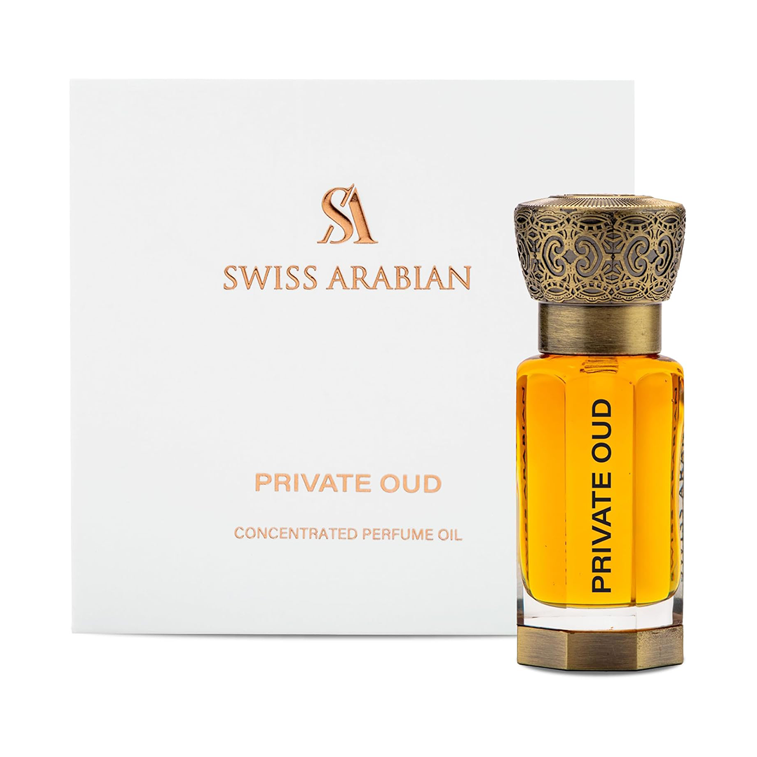 Swiss Arabian Private Oud Concentrated Perfume Oil Unisex Oud Gourmand Fragrance for Women and Men 12ml
