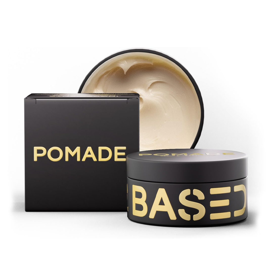 BASED BODYWORKS Pomade for Men Medium Hold Natural Shine Hydrating Hair Styling Pomade for All Hair Types 3 Oz