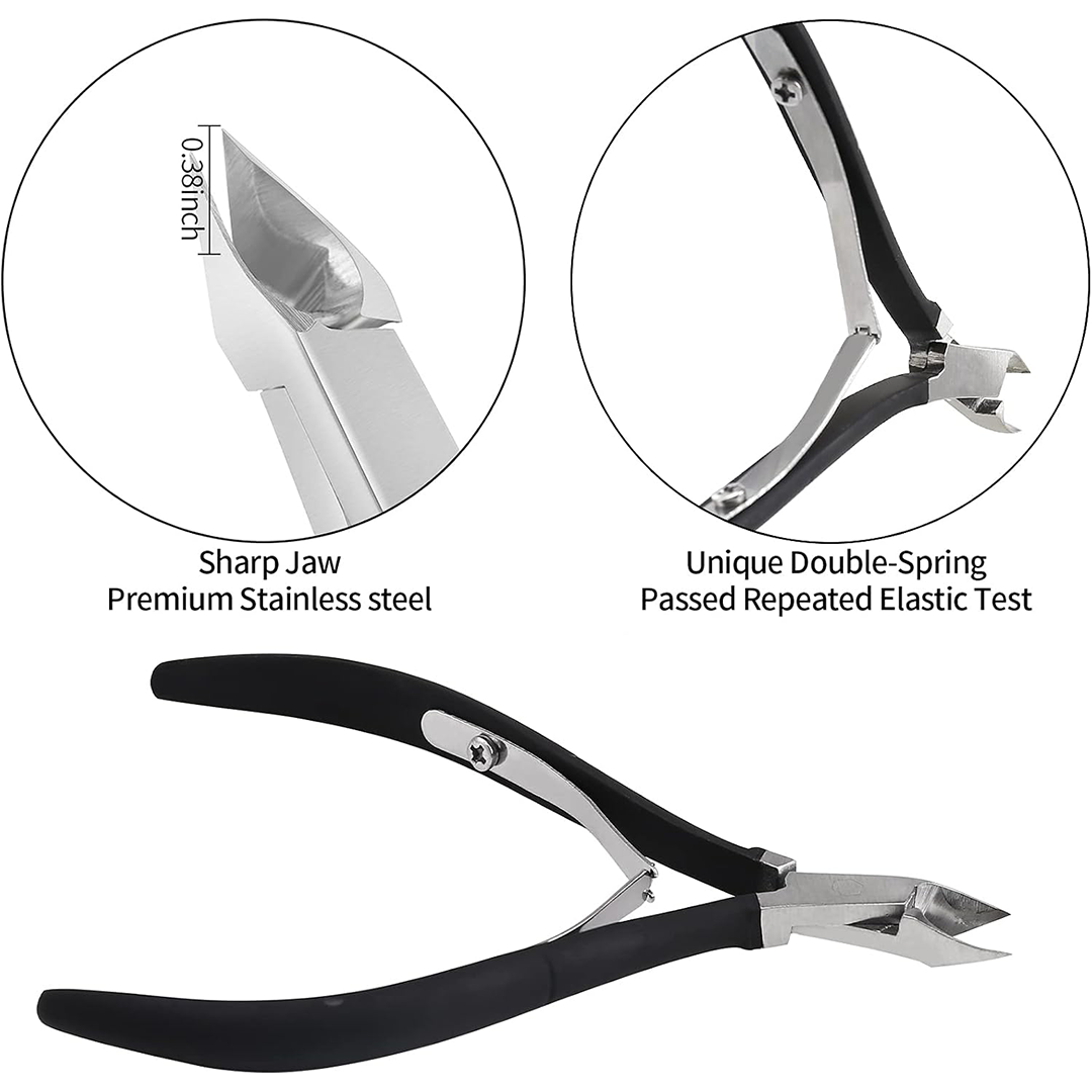 YINYIN Professional Cuticle Trimmer Set – Stainless Steel Cuticle Nipper with Cuticle Pusher & Cutter