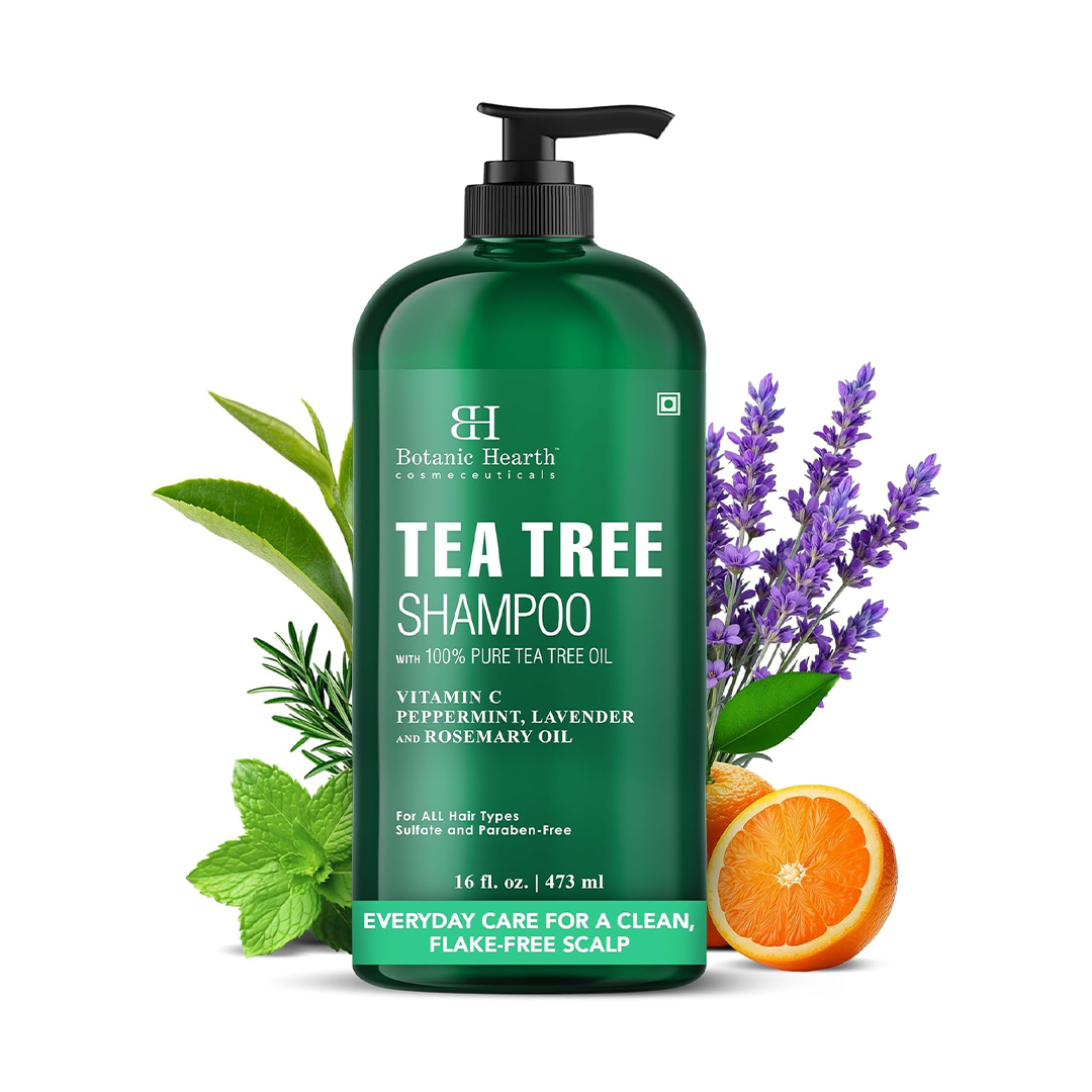 Botanic Hearth Tea Tree Shampoo with Peppermint Lavender and Rosemary Oil 473ml 16 fl oz