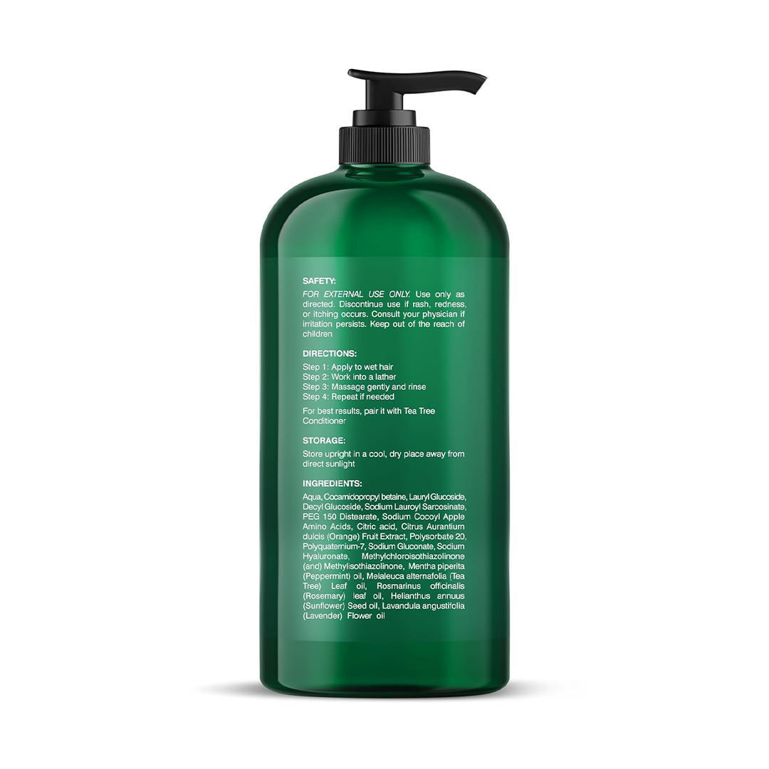 Botanic Hearth Tea Tree Shampoo with Peppermint Lavender and Rosemary Oil 473ml 16 fl oz