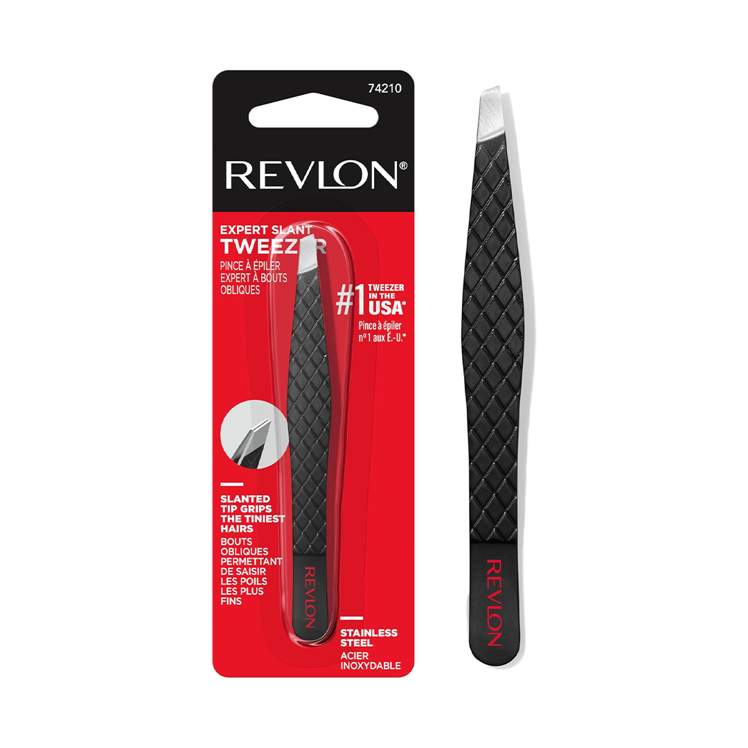 Revlon Expert Slant Tweezer Stainless Steel Precision Hair Removal Tool