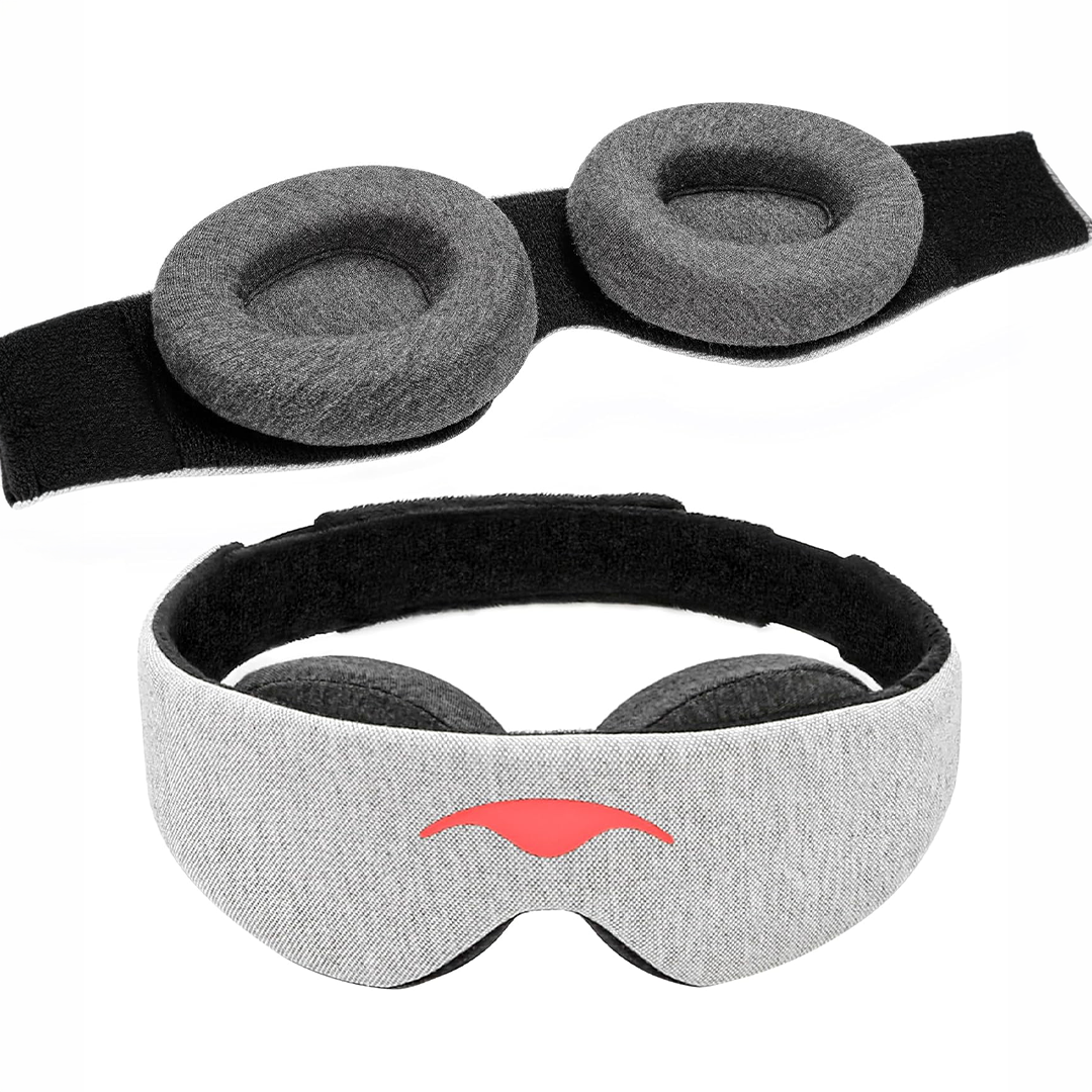 Manta Sleep Mask 100 Percent Blackout Eye Mask with Adjustable Eye Cups and Zero Eye Pressure Design for Comfortable Sleep and Travel