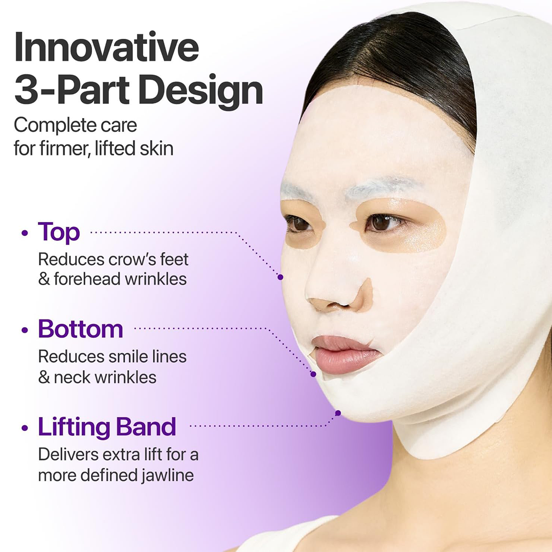 numbuzin No 9 NAD Plus BIO Lifting Sil Full Face Mask 4 Sheets with Lifting Band Peptides Collagen and NAD Plus for Firming and Glow
