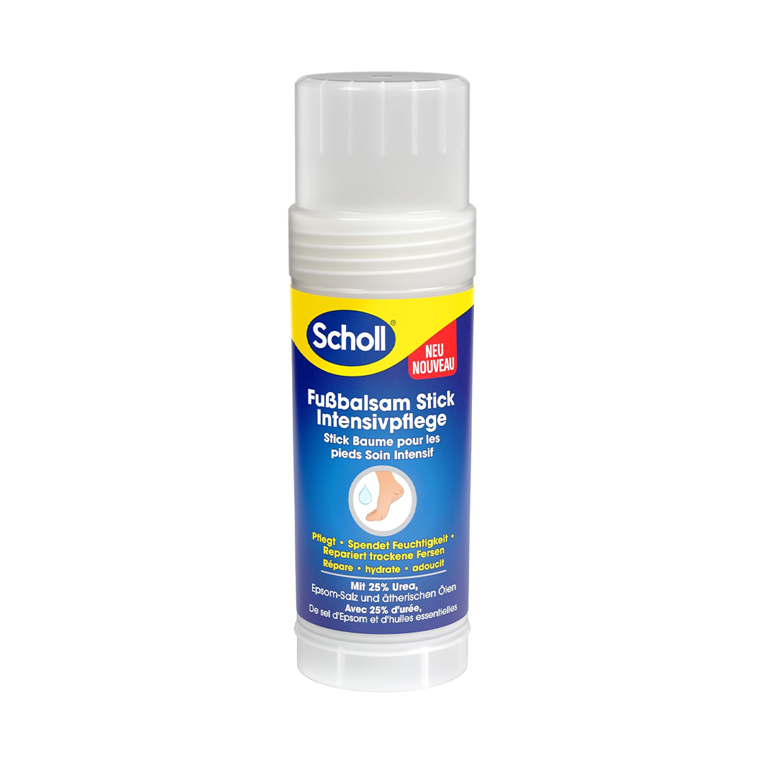 Scholl Intensive Nourishing Foot Balm Stick for Dry & Cracked Heels with 25% Urea, Epsom Salt & Essential Oils – 70g
