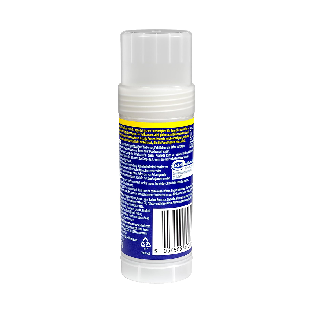 Scholl Intensive Nourishing Foot Balm Stick for Dry & Cracked Heels with 25% Urea, Epsom Salt & Essential Oils – 70g
