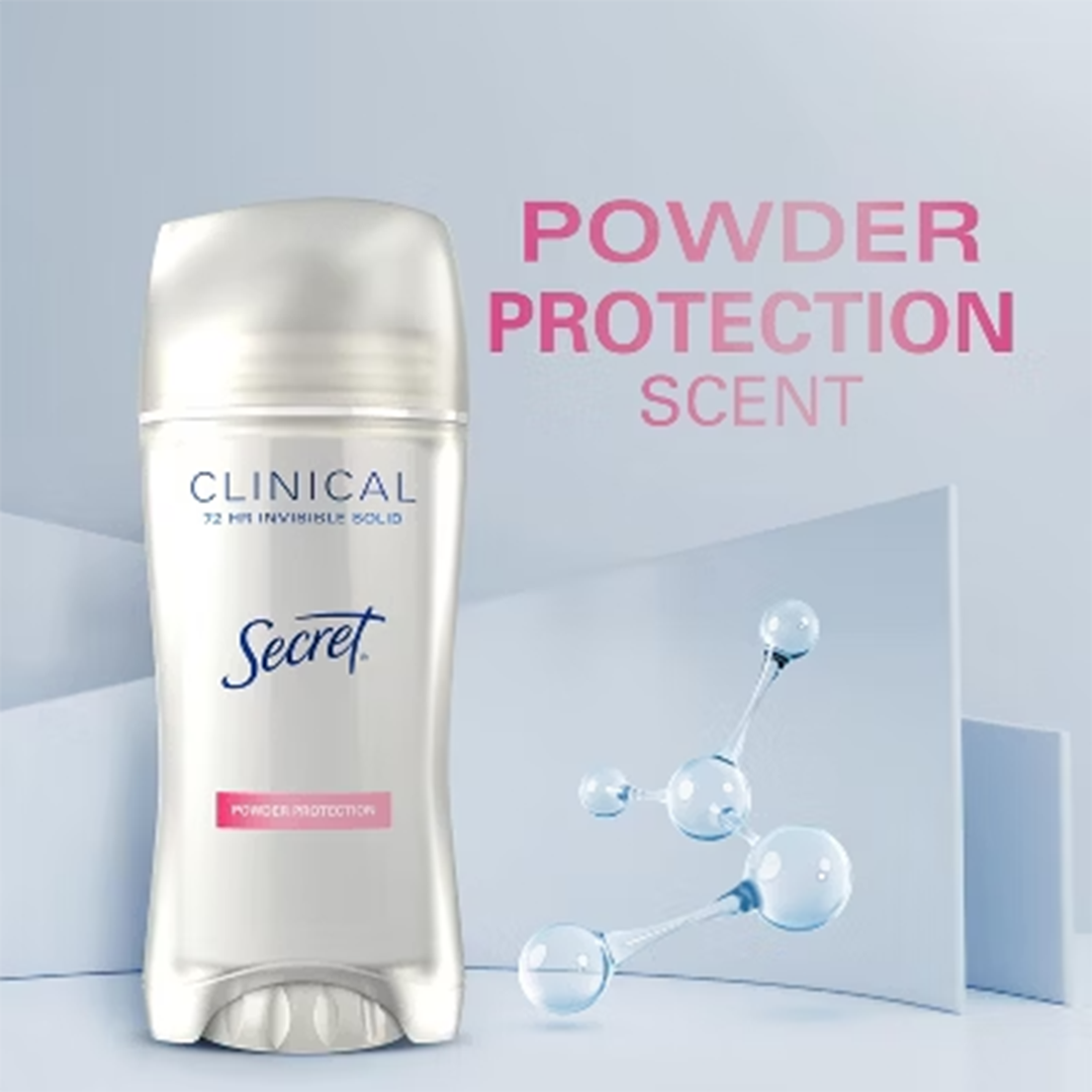 Secret Clinical Strength Antiperspirant Deodorant for Women 100 HR Sweat & Odor Protection Invisible Solid