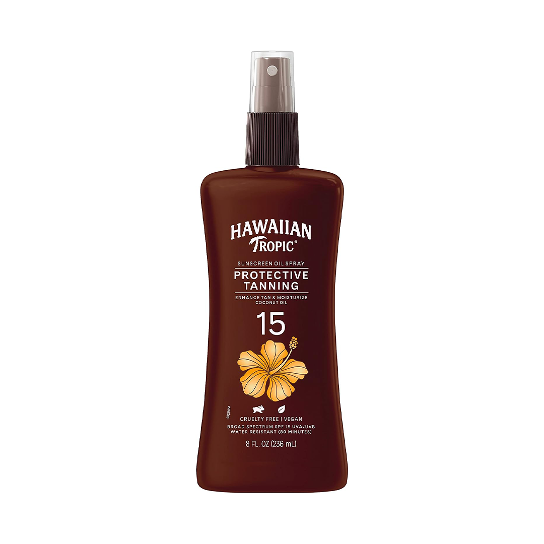 Hawaiian Tropic Protective Tanning Sunscreen Oil Spray SPF 15 Coconut Oil Broad Spectrum Sun Care 236ml
