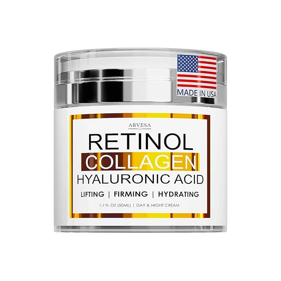 Retinol Cream for Face - Facial Moisturizer with Collagen and Hyaluronic Acid - Hydrating Wrinkle Cream for Women and Men - Anti-Aging Day a
