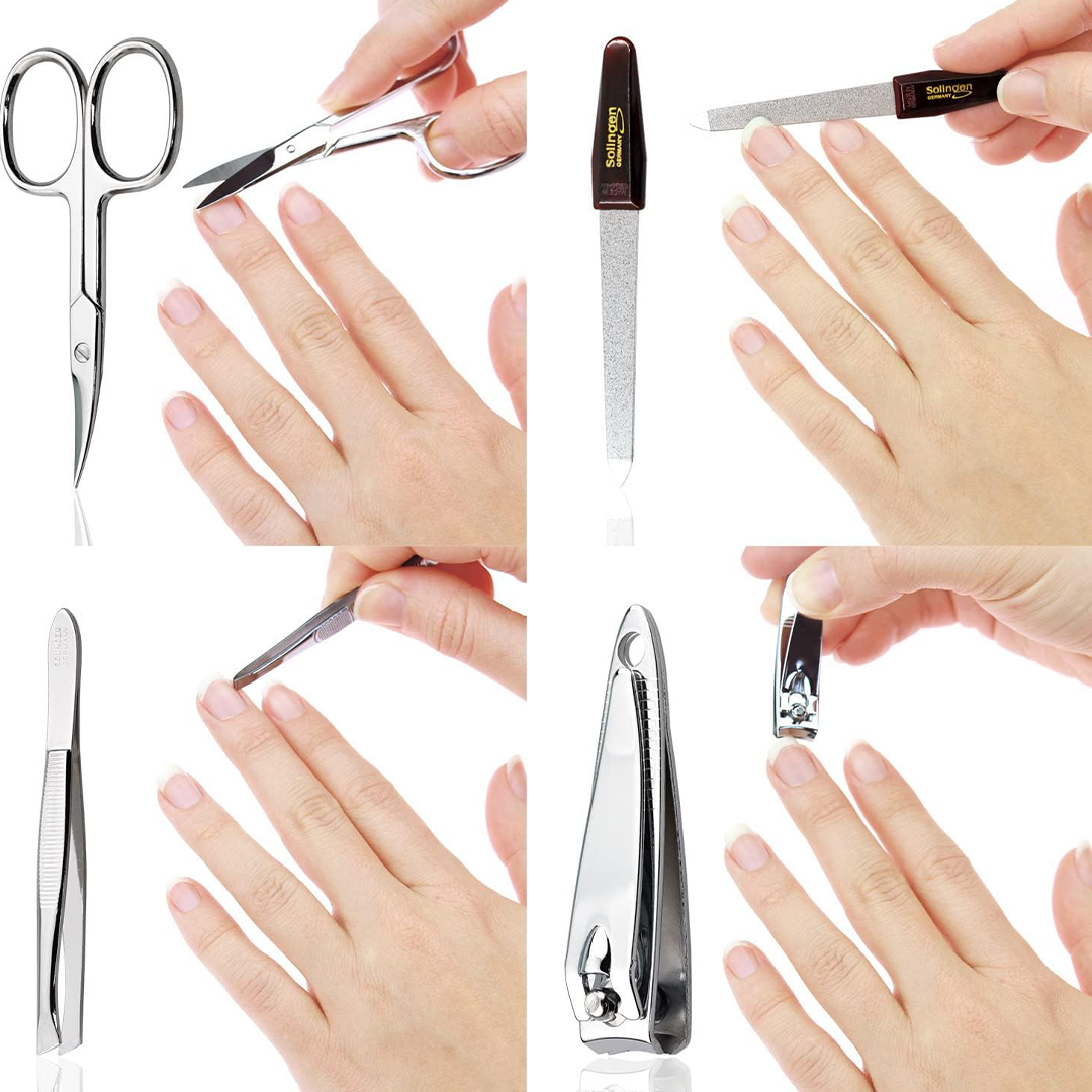 marQus Manicure Set Men Made in Solingen Germany - Mens Nail Grooming Kit for Professional Care, Stainless Steel Nail Cutter, Scissors, Clip