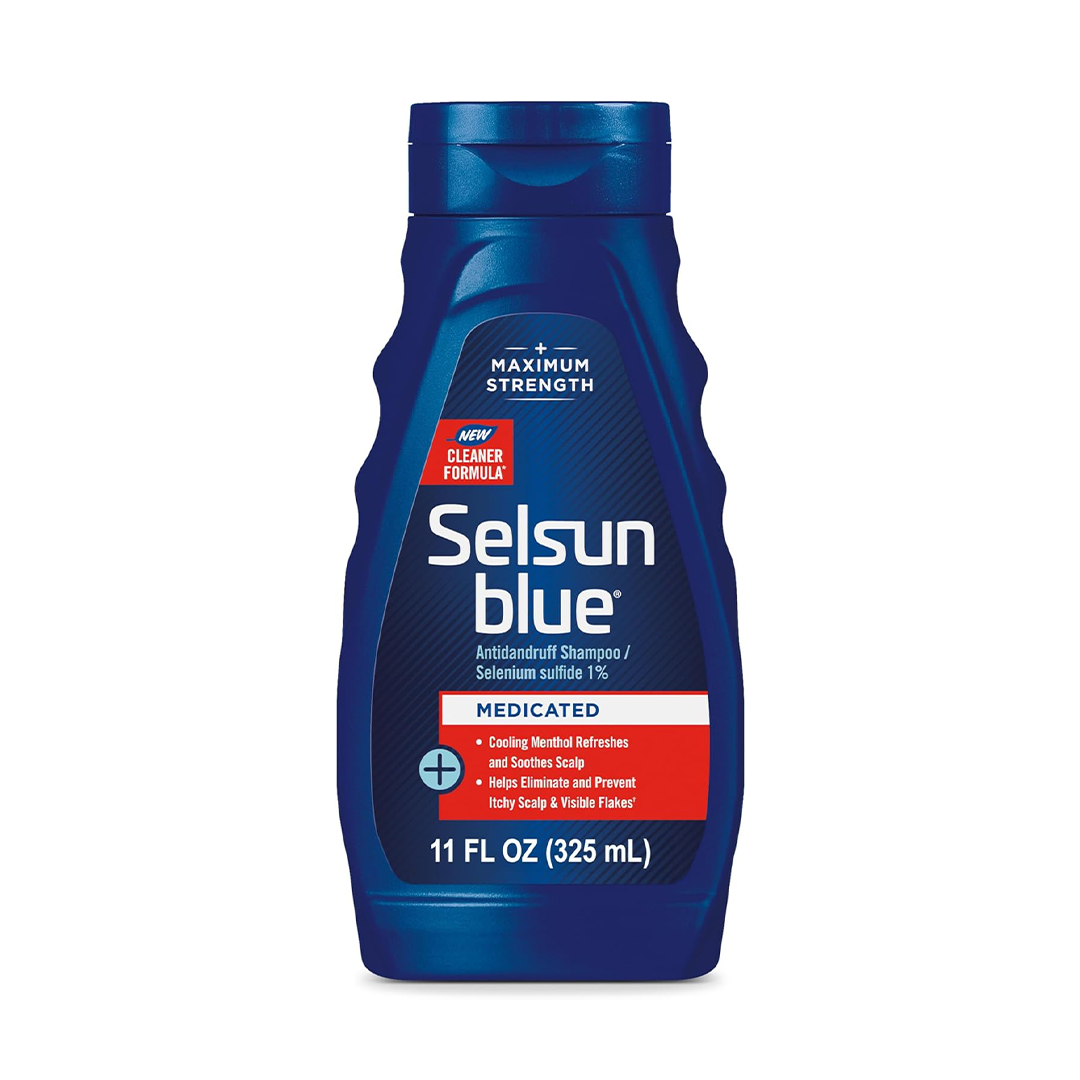 Selsun Blue Medicated Anti-dandruff Shampoo with Menthol, 11 fl. oz., Maximum Strength, Selenium Sulfide 1%