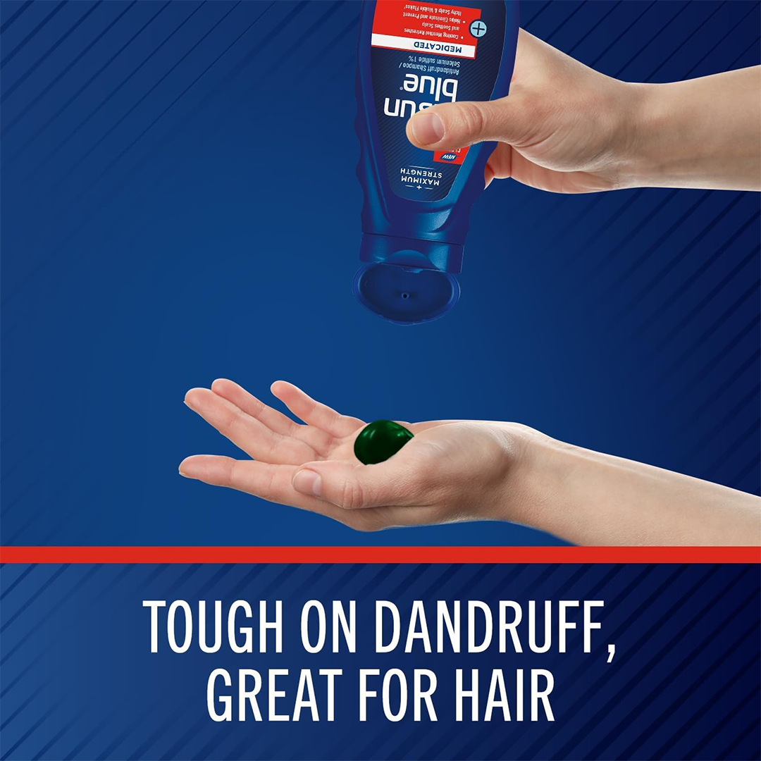 Selsun Blue Medicated Anti-dandruff Shampoo with Menthol, 11 fl. oz., Maximum Strength, Selenium Sulfide 1%