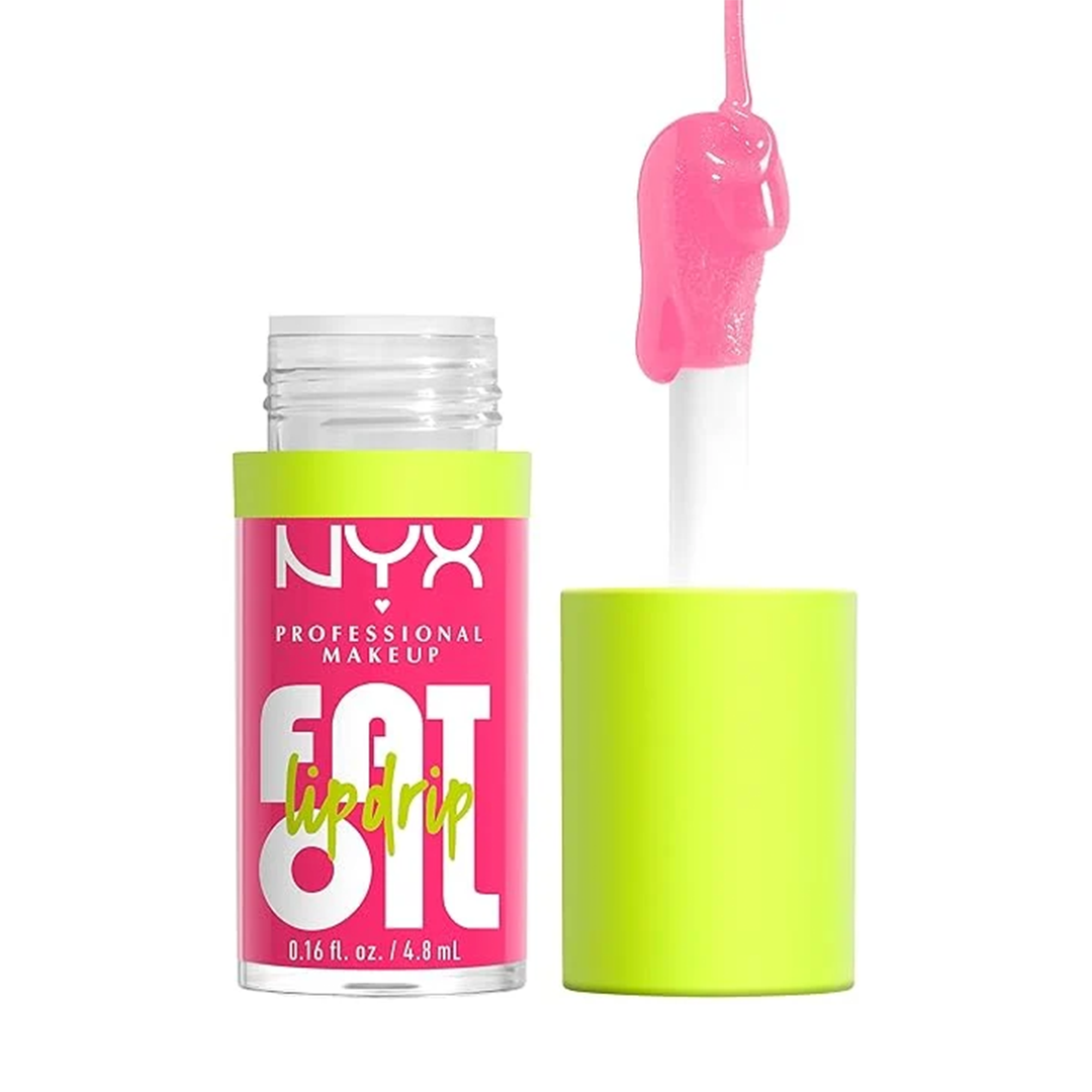 ملمع شفاه NYX Professional Makeup Fat Oil Lip Drip، مرطب، لامع، نباتي، غير لزج، يرطب لمدة 12 ساعة، يحتوي على السكوالين وزيوت التوت البري والتوت الذهبي - Missed Call