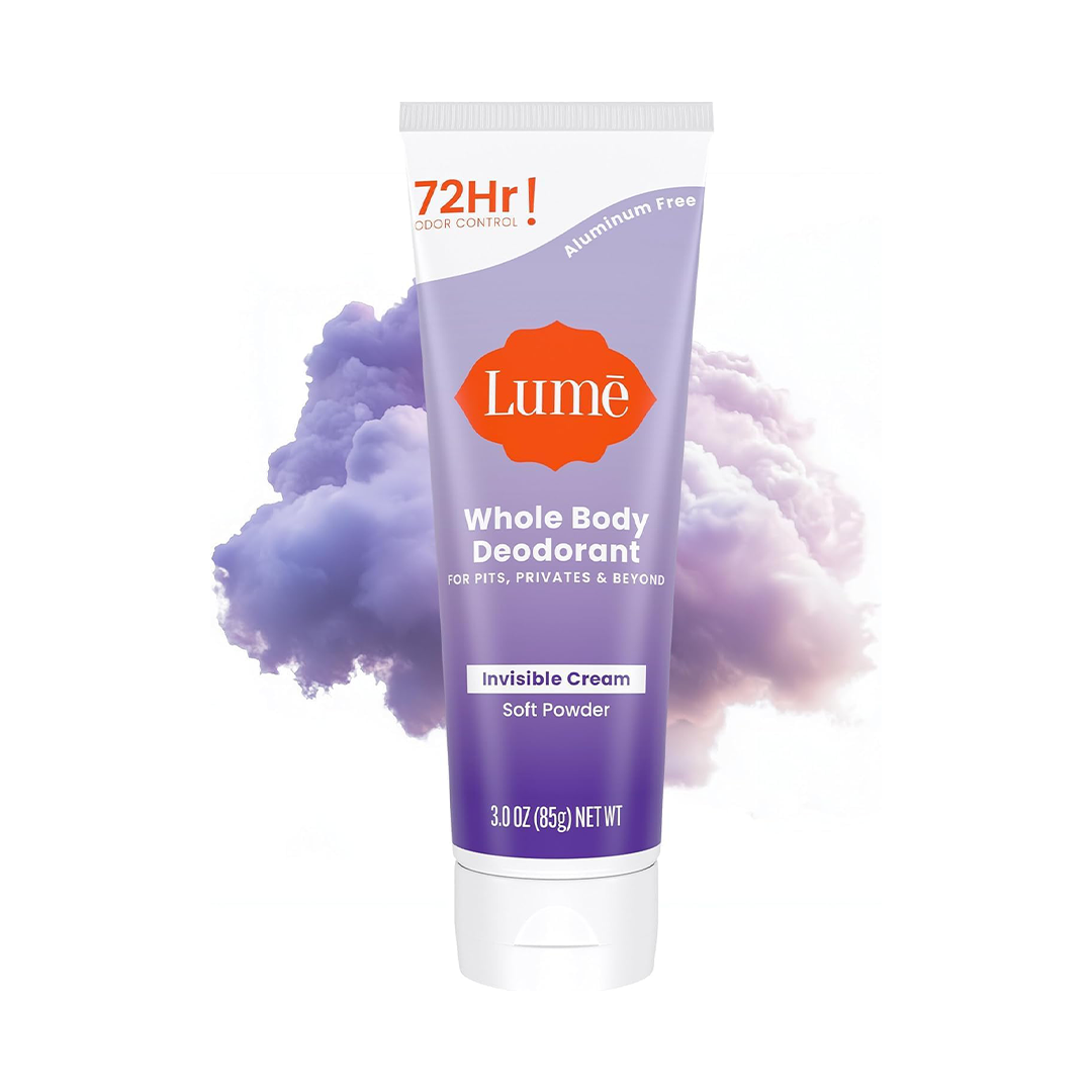 Lume Whole Body Deodorant - Invisible Cream Tube - 72 Hour Odor Control