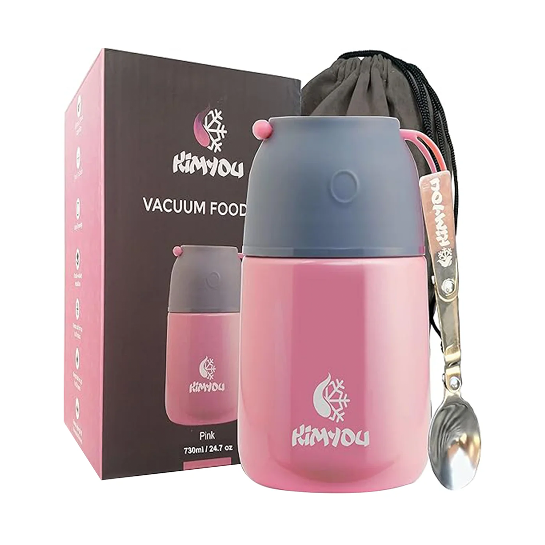 Kimyou Food Flask 730ml Stainless Steel Vacuum Insulated Thermal Container for Hot and Cold Food