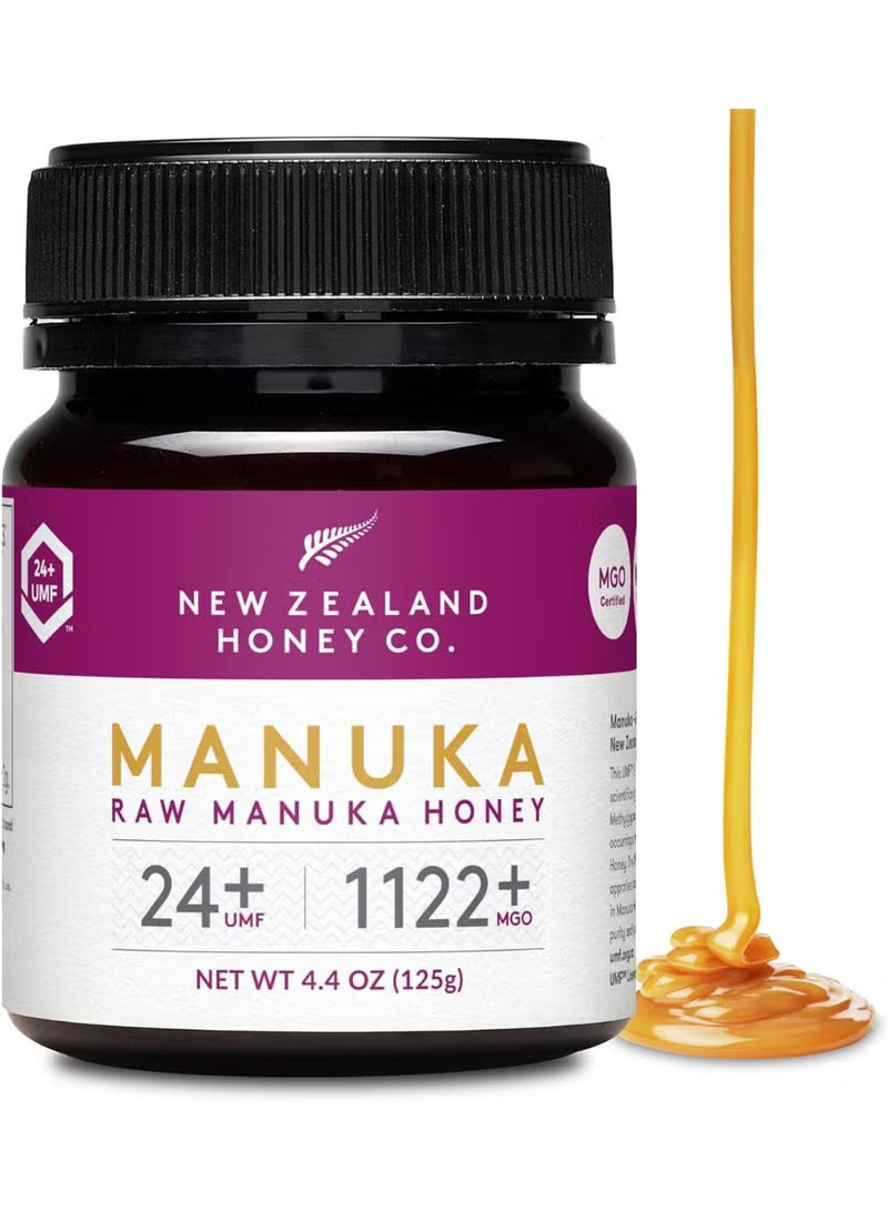 New Zealand Honey Co. Raw Manuka Honey UMF 24+ MGO 1122+ – Medical Grade, 125g